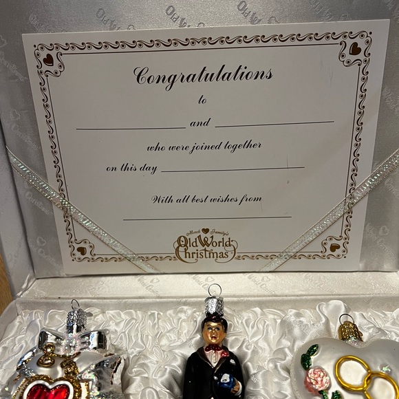 Old World Christmas Wedding Ornaments Set of 6 glass ornaments - Picture 2 of 7